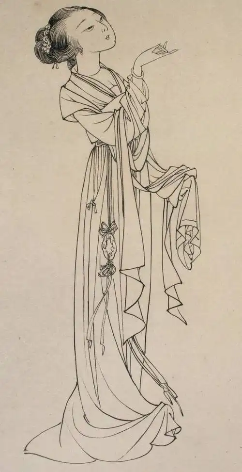 练习素材|《蔡岚工笔人物画集:白描卷》(65幅)