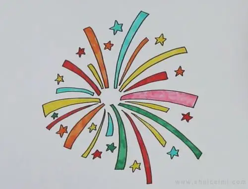 烟花简笔画怎么画烟花简笔画好看