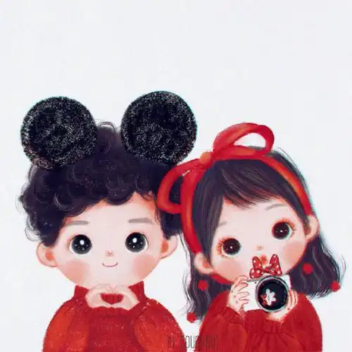 2020春节情侣卡通头像图片下载-2020春节情侣头像高清无水印版下载