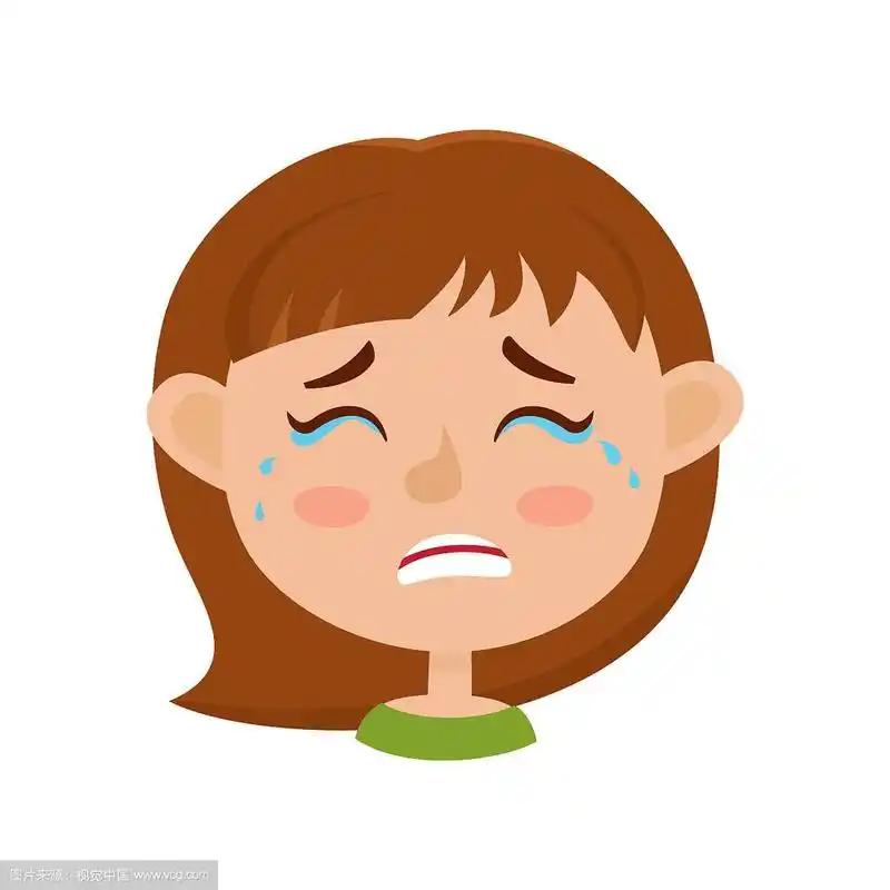 小女孩哭脸表情卡通