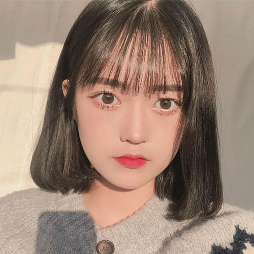 假发女短发bobo学生圆脸波波头韩国网红自然逼真修脸黑色全头套式