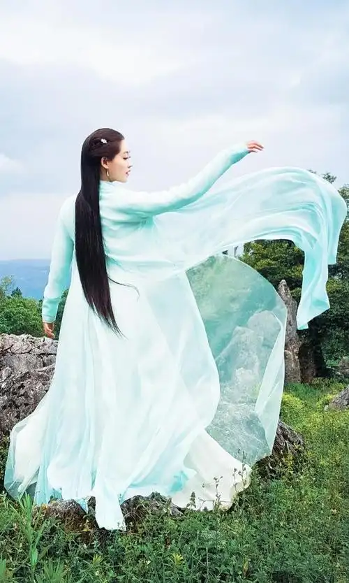 古装剧中蓝衣美女杨幂刘诗诗赵丽颖好美鞠婧祎简直就是小仙女