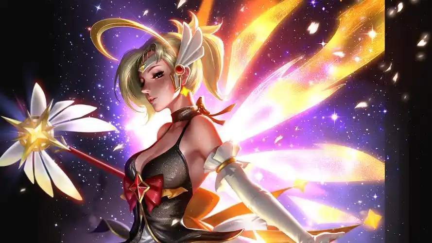 mercy守望先锋天使2k桌面壁纸