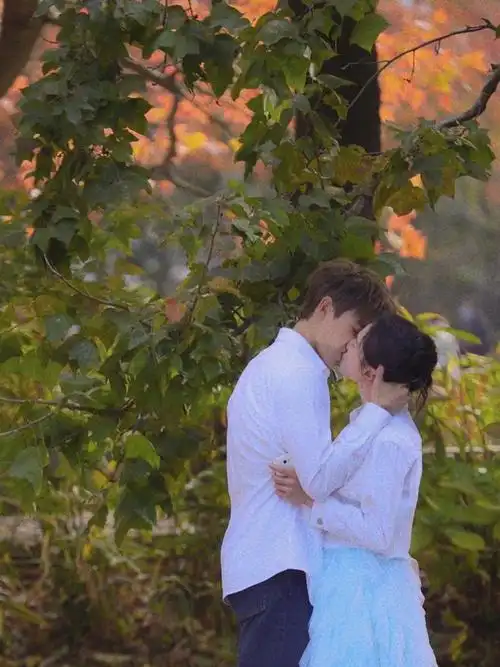 陈飞宇张婧仪吻戏来袭!枫叶树下甜蜜拥吻,俊男靓女好养眼