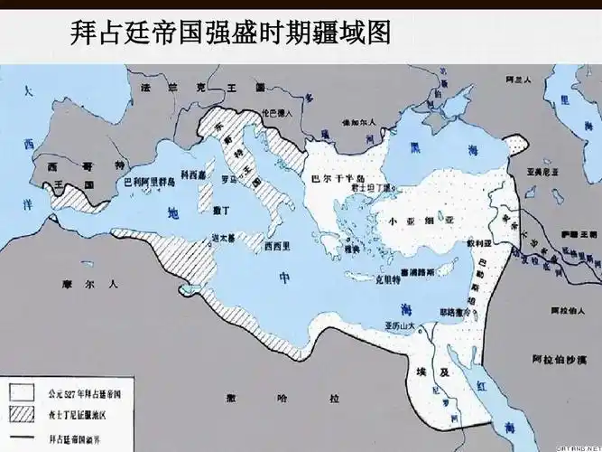 拜占廷帝国强盛时期疆域图