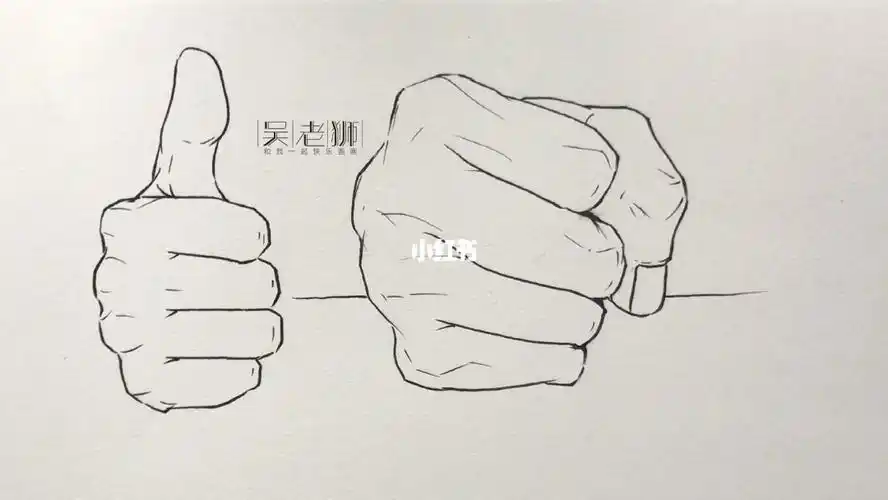 动漫卡通线描简笔手的画法5