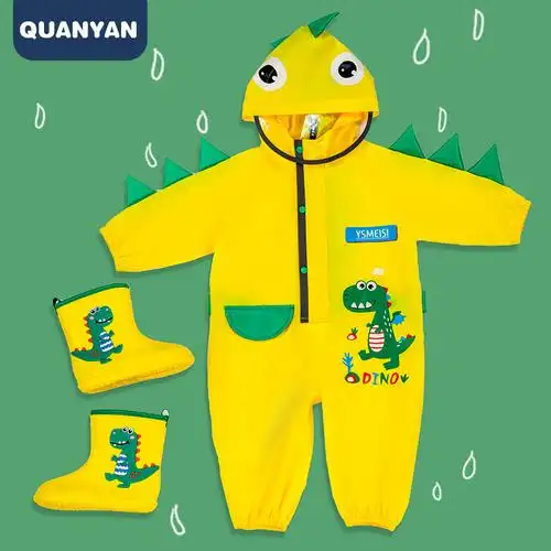 全燕儿童连体卡通雨衣男童女童幼儿园小孩小孩宝雨披
