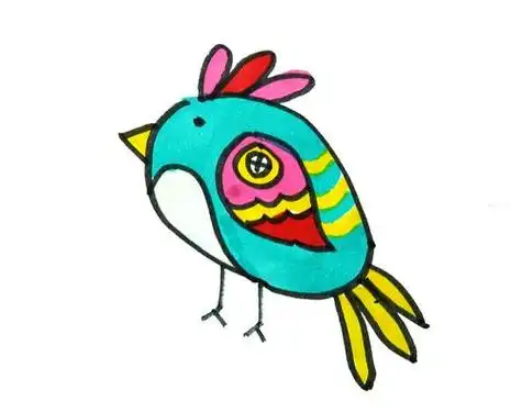 幼儿卡通动物系列简笔画怎么画色彩简笔画小鸟的画法