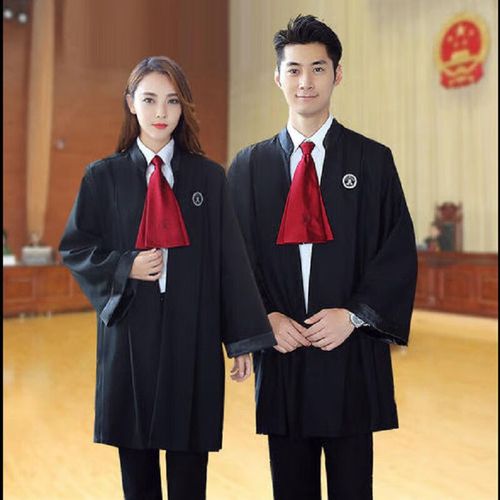 顿冉律师袍男女同款模拟法庭全套服装及其道具服袍律师服法演 黑色
