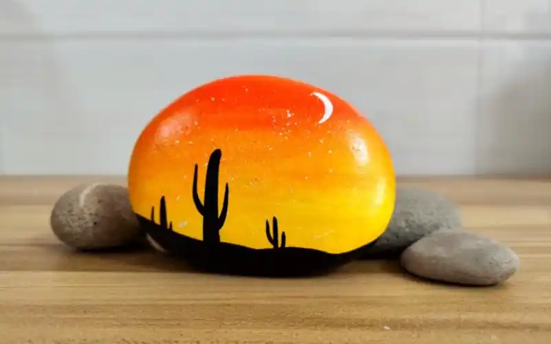 适合新手,非常简单的石头画风景教程.有手就会,赶快动手试试.