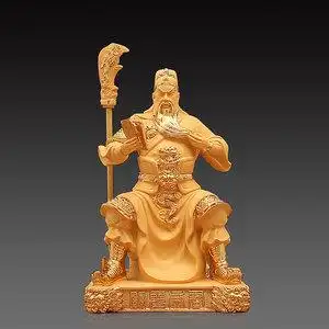 正品沙金关公摆件武财神关羽关二爷神像家居饰品客厅店铺佛像供奉