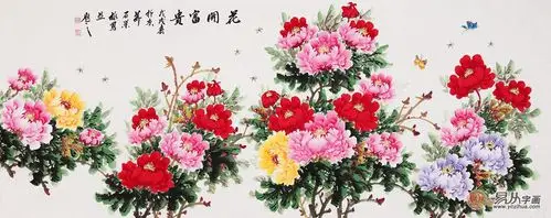 石荣禄新品八尺牡丹画《花开富贵》
