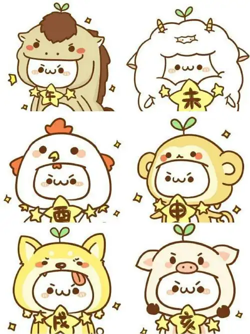 12生肖团子简笔画 简笔画图片大全-蒲城教育文学网