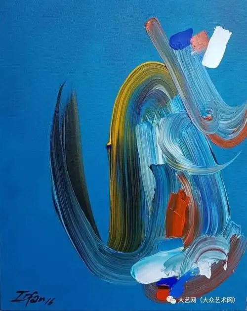 大众艺术网放任的即兴挥洒美国抽象派画家irfanmirza绘画作品