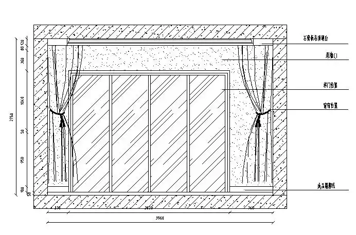 客厅移门立面图