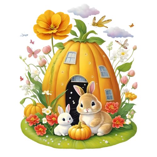 温馨小家兔子猫图案卡通贴纸现代家居简约室内卫生间自贴防水定制【15