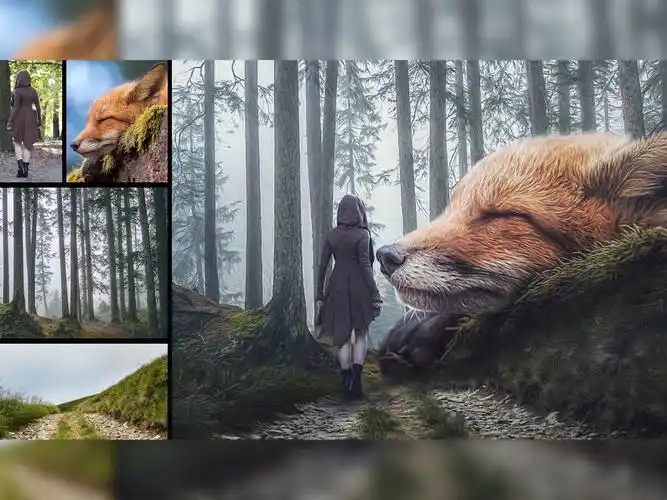 ps合成案例-睡狐(含素材)