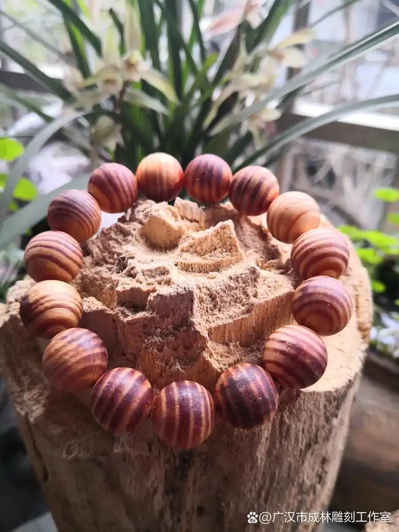 琥珀木手串1.5厘米 颗颗精挑纹理漂亮佛珠精品高油带自然香味