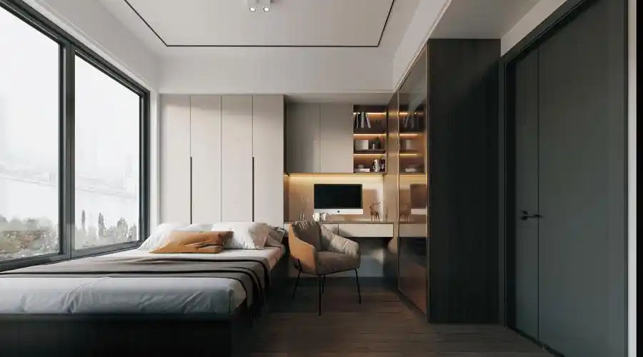 现代轻奢风格装修漂亮上档次棕调的高级感