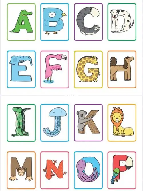 26个英文字母卡片分享