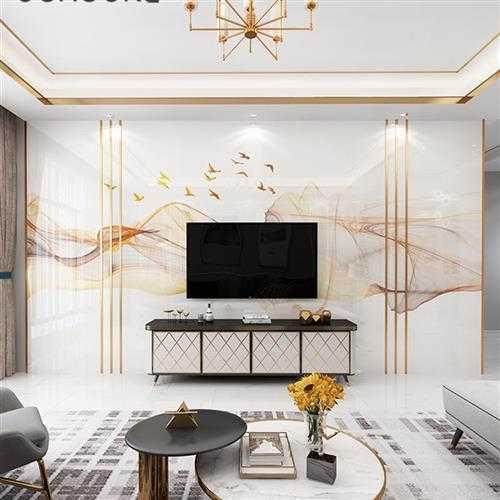 2020现代简约客厅电视背景墙瓷砖微晶石轻奢q影视墙装饰仿大理石