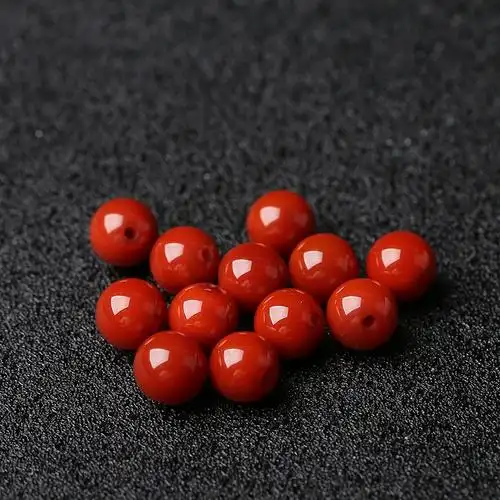 7a天然川料满肉南红玛瑙散珠子柿子红火焰纹diy手工饰品串珠配件