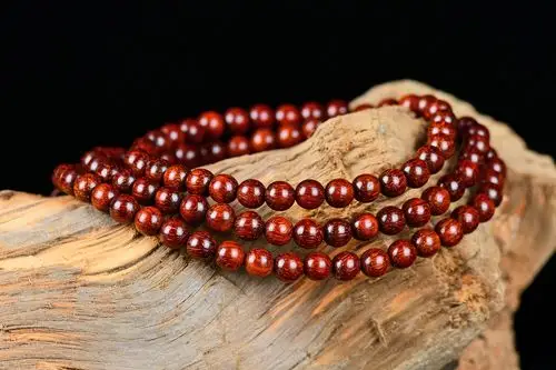 一件代发6mm印度小叶紫檀顺纹顺色满牛毛纹念珠手链文玩佛珠手串