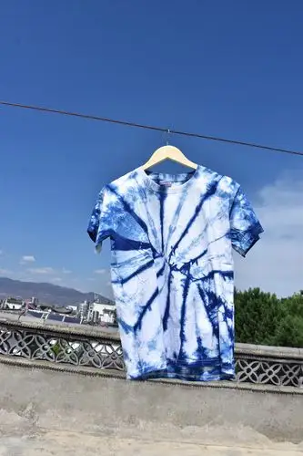 扎染男女女同大理白族手工草木染蓝短袖t恤