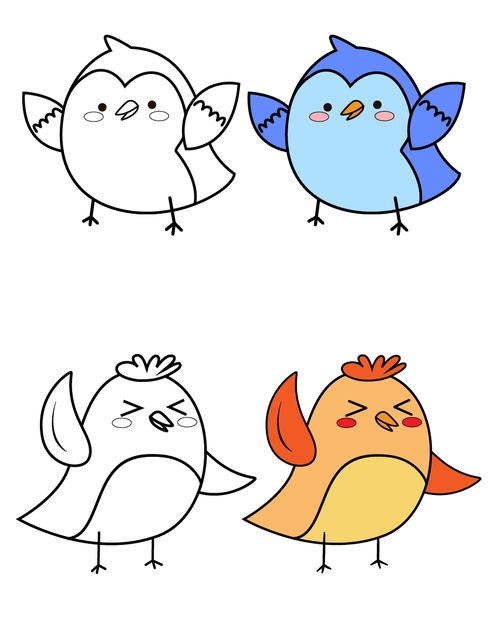 小鸟的图片简笔画 小鸟的图片简笔画彩色