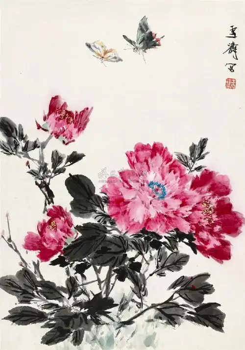 国画王雪涛作品精选牡丹4