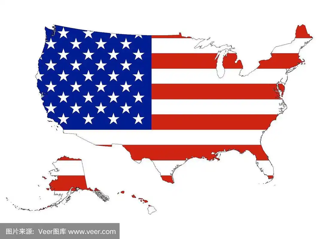美国地图和国旗合并
