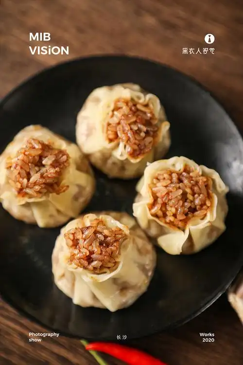 食品类目 烧麦美食拍摄 黑衣人摄影