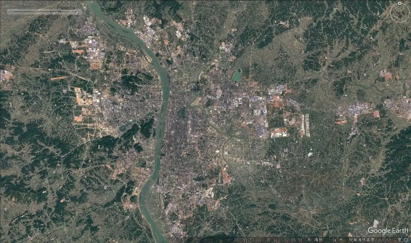 长沙城区变迁史.#卫星地图 #高清卫星看世界 #谷歌地图 # - 抖音