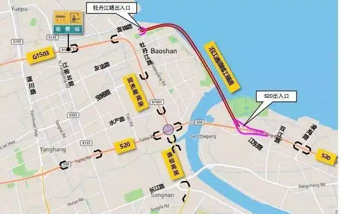 目前,上海郊环线在吴淞口沿线断开,浦东和浦西之间郊环线的交通要依靠