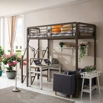 小户型阁楼床单身公寓床宿舍省空间高架床复w式二楼上下双