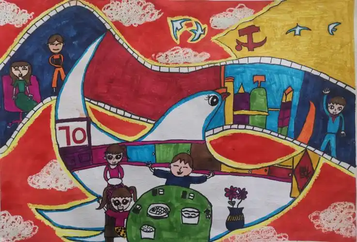 伟大历程,壮丽画卷——琼海市第一小学2019-2020年三～六年级国庆绘画