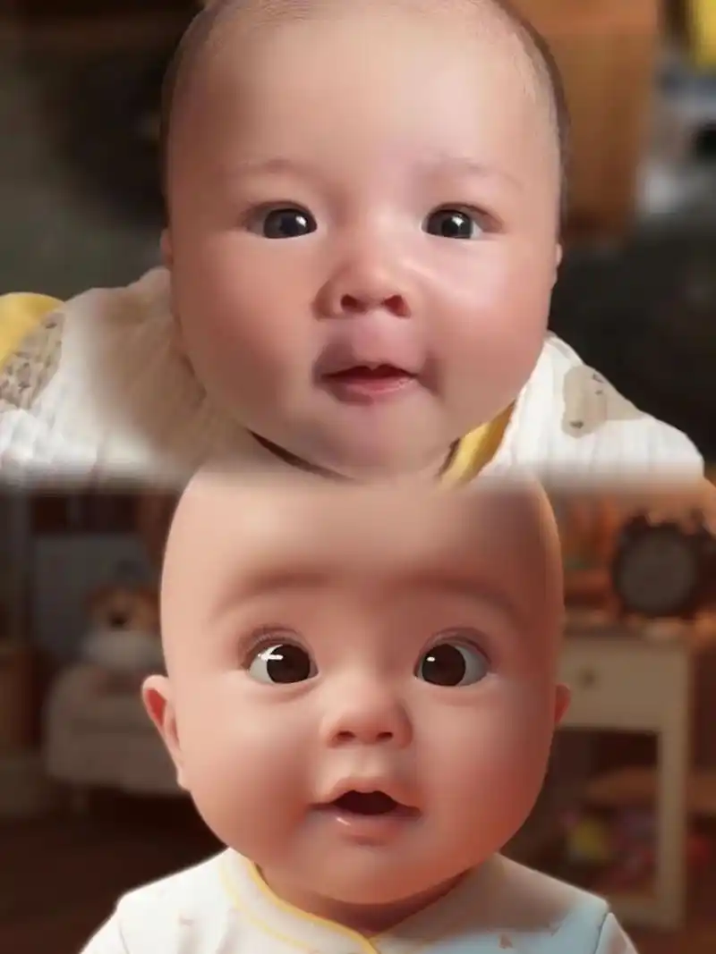 midjourney免费做宝宝头像100张(21) 再次收获大眼萌娃一只可爱得不要