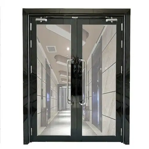 甲级黑钛双开玻璃防火门