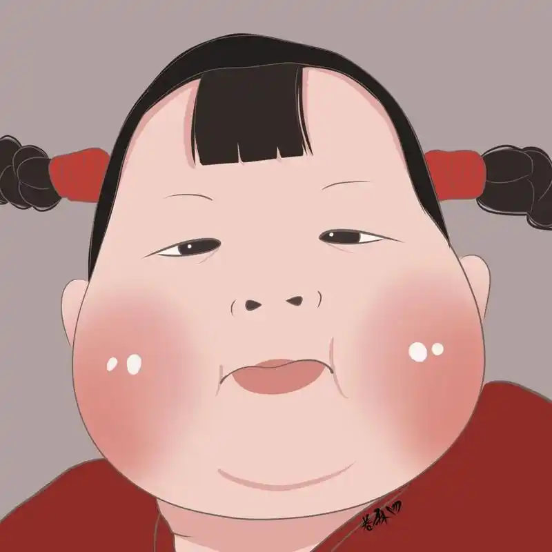 插画 | 丑萌头像 | 两个肥肥的红屁股脸蛋 图片92二改92商用92