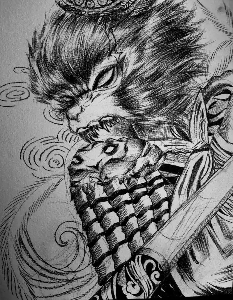 画齐天大圣步骤分解图 只需三个步骤 1.打出准确的大体形状 2.