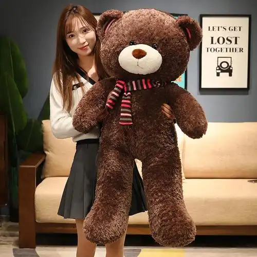 可爱大号围巾泰迪熊公仔大熊毛绒玩具情人节礼物大熊送女友布娃娃