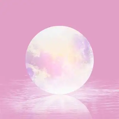 小清新浅色月亮水中倒影素材