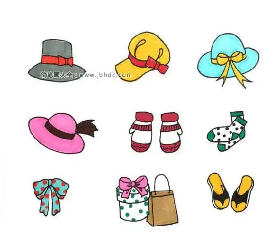 45个生活日用品彩色简笔画手帐必备素材手帐素材-简笔画大全