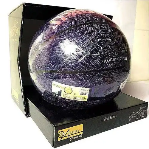 科比签名纪念典藏限量版篮球紫金黑曼巴nba珠光紫7号球 黑曼巴单球加4