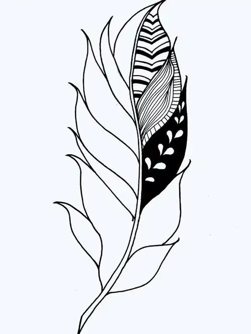 树叶篇第二弹 最近迷上了画这种叶子 过程也很简单简笔画装饰画