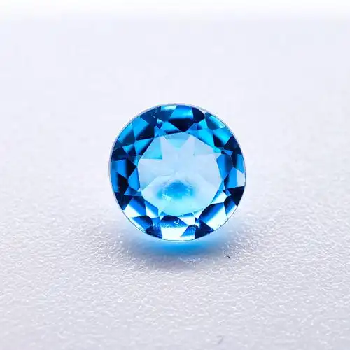 耳钉圆形天然瑞士托帕石裸石戒指吊坠vvs净体其他