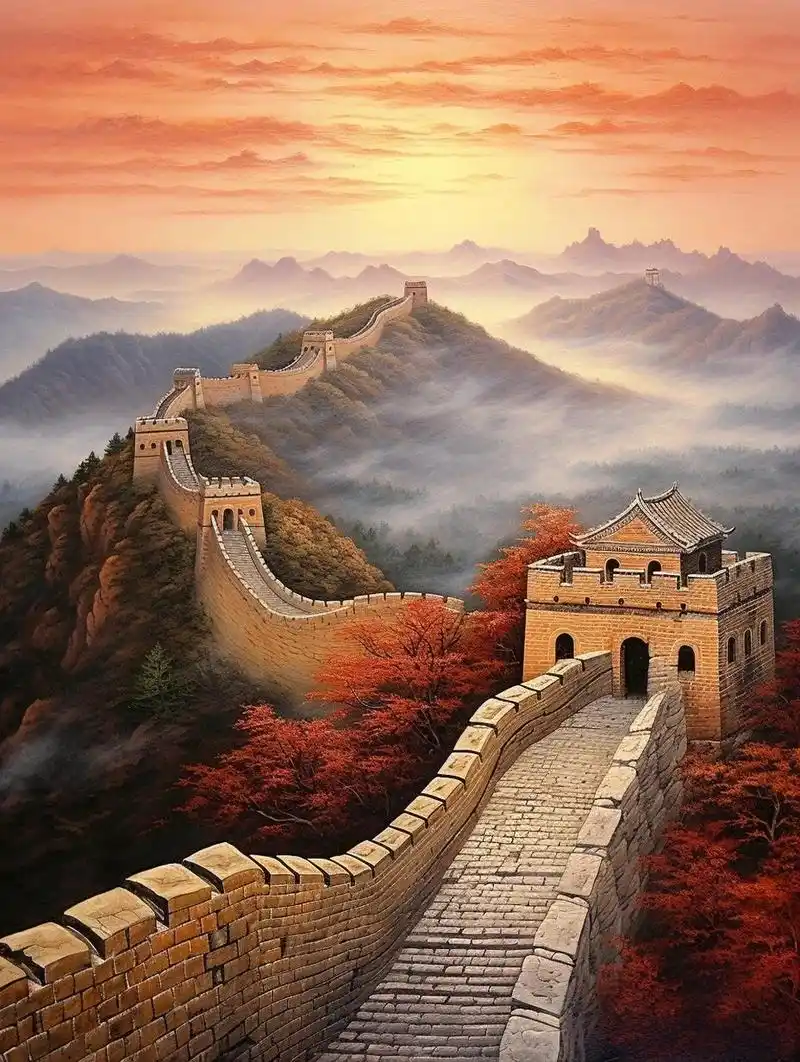 雄伟壮观的万里长城 万里长城是中华民族精神和文化的重要历史和精神