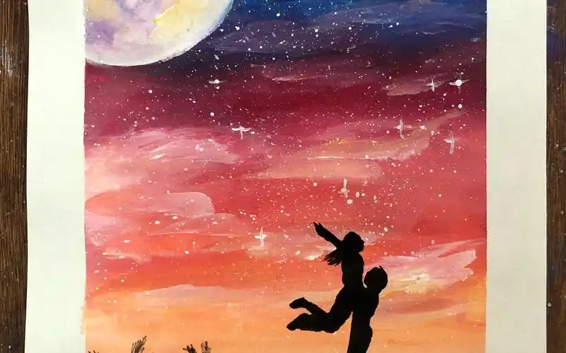 【绘画】星空下的情侣教程