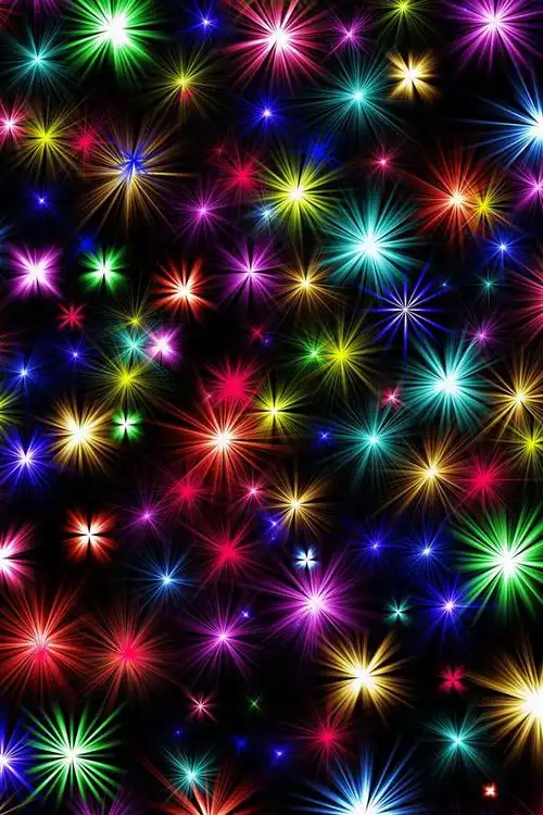壁纸 七彩星星,闪耀,黑色背景 5120x2880 uhd 5k 高清壁纸, 图片