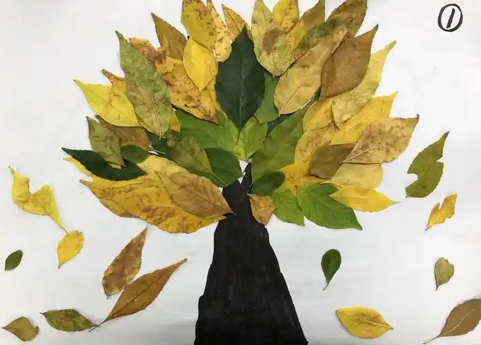 我们与秋天的约会——六年级的树叶画